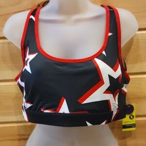 NWT Xersion Red White Blue  Support Sports Bra XL